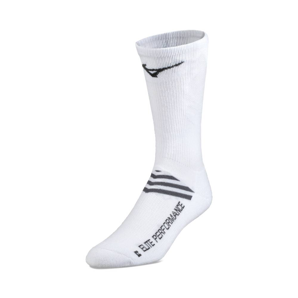 Mizuno Men's RUNBIRD® Crew Volleyball Socks White (480189-VRO)